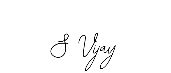 You should practise on your own different ways (Bearetta-2O07w) to write your name (S Vijay) in signature. don't let someone else do it for you. S Vijay signature style 12 images and pictures png