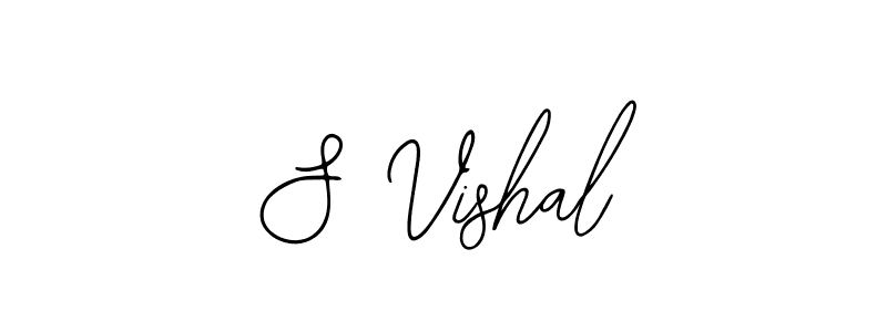 The best way (Bearetta-2O07w) to make a short signature is to pick only two or three words in your name. The name S Vishal include a total of six letters. For converting this name. S Vishal signature style 12 images and pictures png