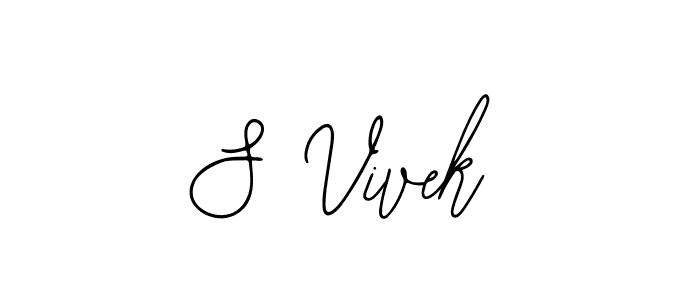 Design your own signature with our free online signature maker. With this signature software, you can create a handwritten (Bearetta-2O07w) signature for name S Vivek. S Vivek signature style 12 images and pictures png