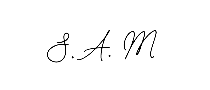 You should practise on your own different ways (Bearetta-2O07w) to write your name (S. A. M) in signature. don't let someone else do it for you. S. A. M signature style 12 images and pictures png