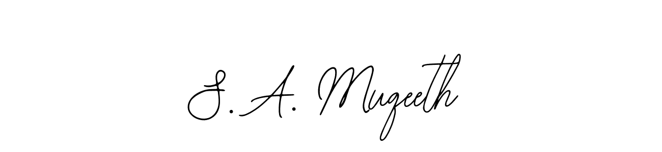 Design your own signature with our free online signature maker. With this signature software, you can create a handwritten (Bearetta-2O07w) signature for name S. A. Muqeeth. S. A. Muqeeth signature style 12 images and pictures png