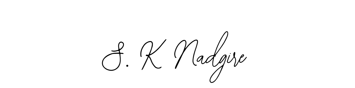 Use a signature maker to create a handwritten signature online. With this signature software, you can design (Bearetta-2O07w) your own signature for name S. K Nadgire. S. K Nadgire signature style 12 images and pictures png