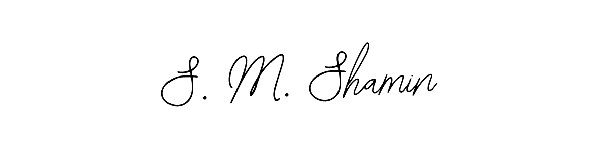 The best way (Bearetta-2O07w) to make a short signature is to pick only two or three words in your name. The name S. M. Shamin include a total of six letters. For converting this name. S. M. Shamin signature style 12 images and pictures png