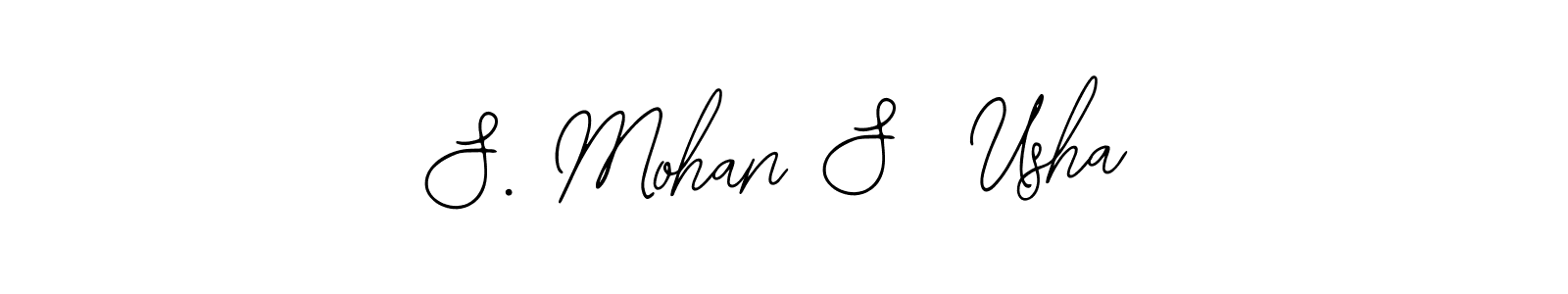 How to make S. Mohan S  Usha name signature. Use Bearetta-2O07w style for creating short signs online. This is the latest handwritten sign. S. Mohan S  Usha signature style 12 images and pictures png