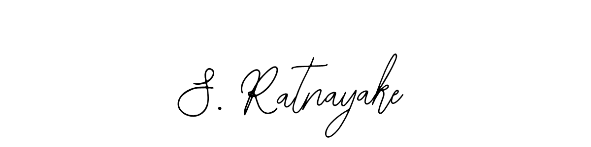 How to make S. Ratnayake name signature. Use Bearetta-2O07w style for creating short signs online. This is the latest handwritten sign. S. Ratnayake signature style 12 images and pictures png