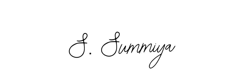 How to make S. Summiya name signature. Use Bearetta-2O07w style for creating short signs online. This is the latest handwritten sign. S. Summiya signature style 12 images and pictures png