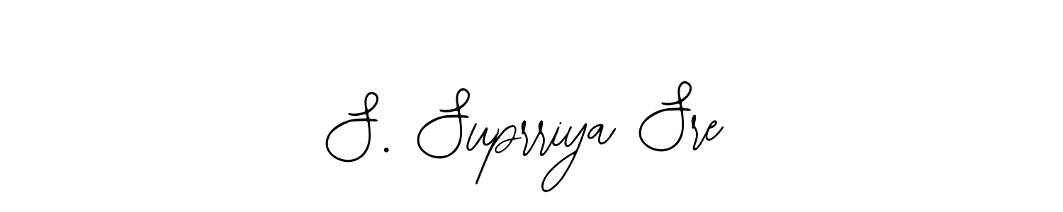 The best way (Bearetta-2O07w) to make a short signature is to pick only two or three words in your name. The name S. Suprriya Sre include a total of six letters. For converting this name. S. Suprriya Sre signature style 12 images and pictures png