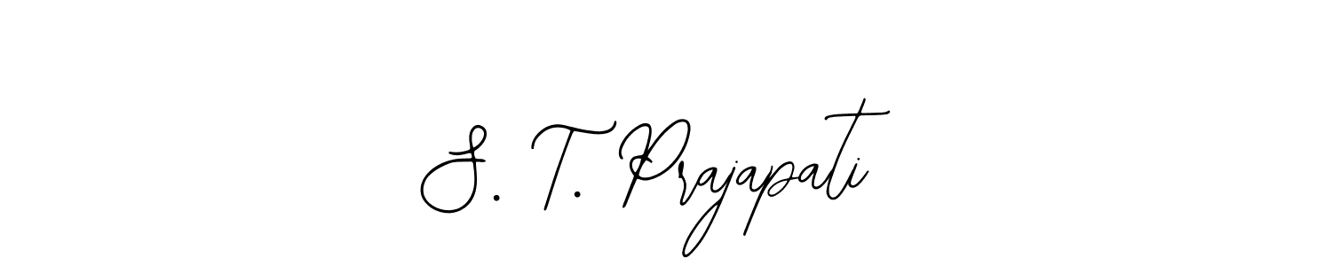 Design your own signature with our free online signature maker. With this signature software, you can create a handwritten (Bearetta-2O07w) signature for name S. T. Prajapati. S. T. Prajapati signature style 12 images and pictures png