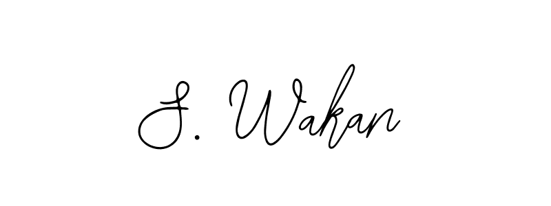 if you are searching for the best signature style for your name S. Wakan. so please give up your signature search. here we have designed multiple signature styles  using Bearetta-2O07w. S. Wakan signature style 12 images and pictures png