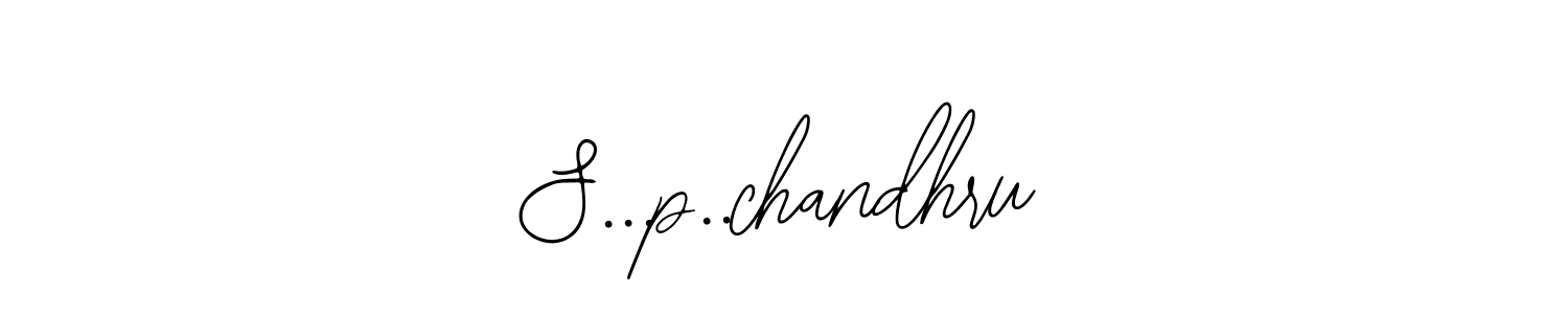 How to make S...p..chandhru name signature. Use Bearetta-2O07w style for creating short signs online. This is the latest handwritten sign. S...p..chandhru signature style 12 images and pictures png