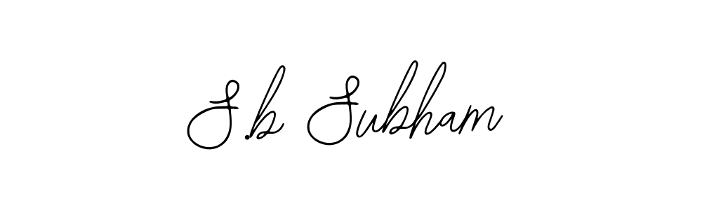 S.b Subham stylish signature style. Best Handwritten Sign (Bearetta-2O07w) for my name. Handwritten Signature Collection Ideas for my name S.b Subham. S.b Subham signature style 12 images and pictures png