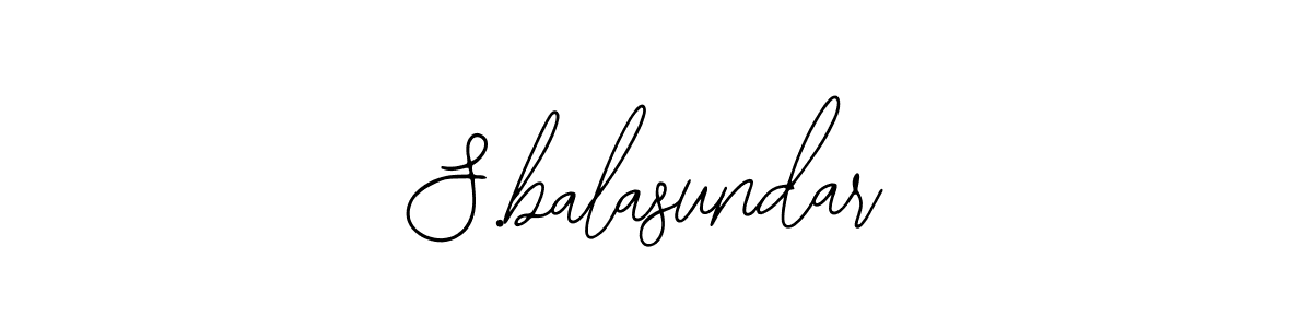 How to make S.balasundar name signature. Use Bearetta-2O07w style for creating short signs online. This is the latest handwritten sign. S.balasundar signature style 12 images and pictures png