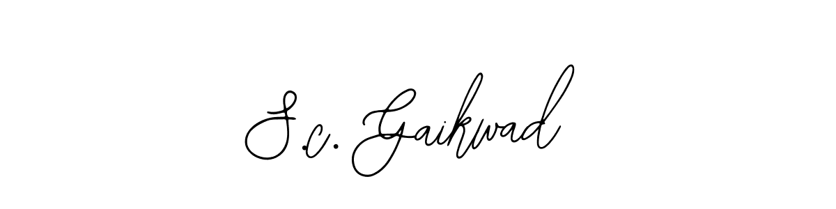 How to make S.c. Gaikwad name signature. Use Bearetta-2O07w style for creating short signs online. This is the latest handwritten sign. S.c. Gaikwad signature style 12 images and pictures png