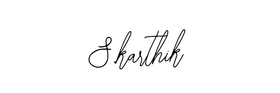 Design your own signature with our free online signature maker. With this signature software, you can create a handwritten (Bearetta-2O07w) signature for name S.karthik. S.karthik signature style 12 images and pictures png