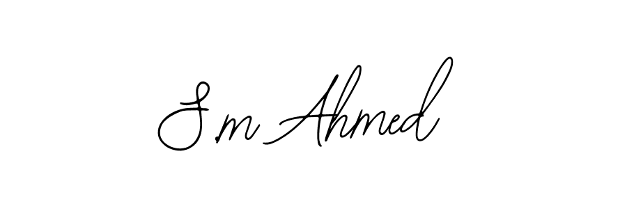 How to make S.m Ahmed name signature. Use Bearetta-2O07w style for creating short signs online. This is the latest handwritten sign. S.m Ahmed signature style 12 images and pictures png