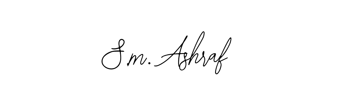 How to make S.m. Ashraf name signature. Use Bearetta-2O07w style for creating short signs online. This is the latest handwritten sign. S.m. Ashraf signature style 12 images and pictures png