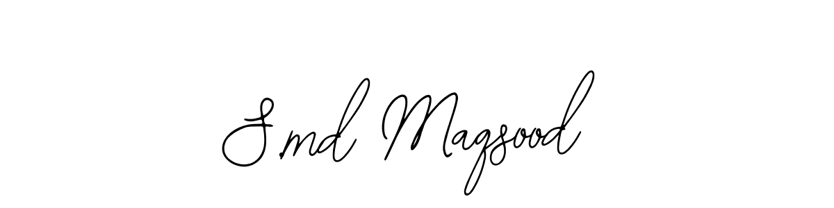 Use a signature maker to create a handwritten signature online. With this signature software, you can design (Bearetta-2O07w) your own signature for name S.md Maqsood. S.md Maqsood signature style 12 images and pictures png