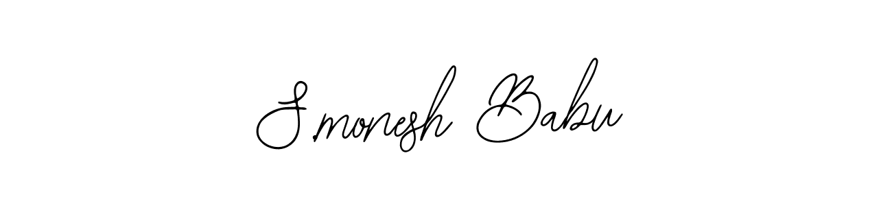 S.monesh Babu stylish signature style. Best Handwritten Sign (Bearetta-2O07w) for my name. Handwritten Signature Collection Ideas for my name S.monesh Babu. S.monesh Babu signature style 12 images and pictures png