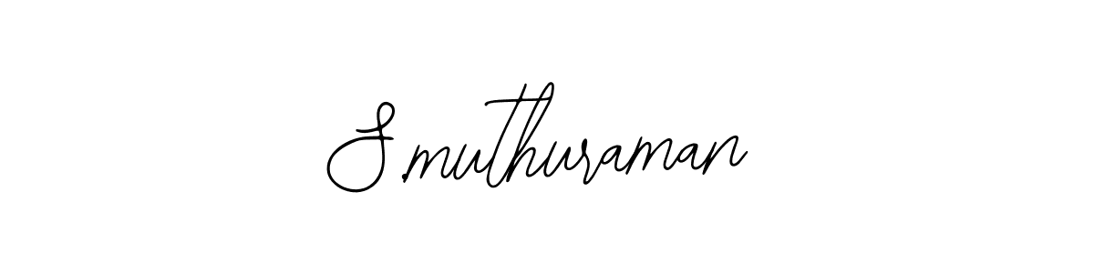 The best way (Bearetta-2O07w) to make a short signature is to pick only two or three words in your name. The name S.muthuraman include a total of six letters. For converting this name. S.muthuraman signature style 12 images and pictures png