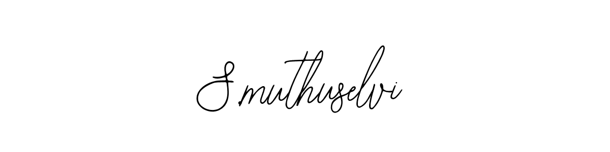 The best way (Bearetta-2O07w) to make a short signature is to pick only two or three words in your name. The name S.muthuselvi include a total of six letters. For converting this name. S.muthuselvi signature style 12 images and pictures png