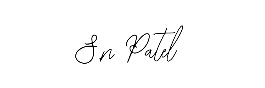 Use a signature maker to create a handwritten signature online. With this signature software, you can design (Bearetta-2O07w) your own signature for name S.n Patel. S.n Patel signature style 12 images and pictures png