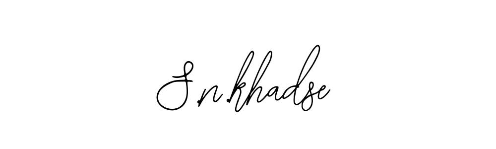 How to make S.n.khadse name signature. Use Bearetta-2O07w style for creating short signs online. This is the latest handwritten sign. S.n.khadse signature style 12 images and pictures png