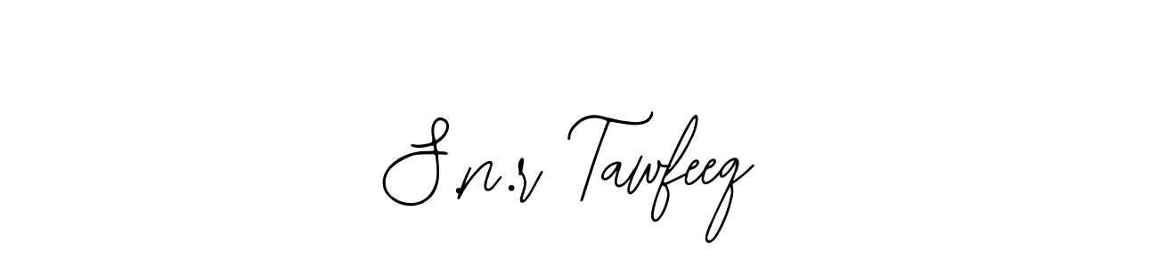 Design your own signature with our free online signature maker. With this signature software, you can create a handwritten (Bearetta-2O07w) signature for name S.n.r Tawfeeq. S.n.r Tawfeeq signature style 12 images and pictures png