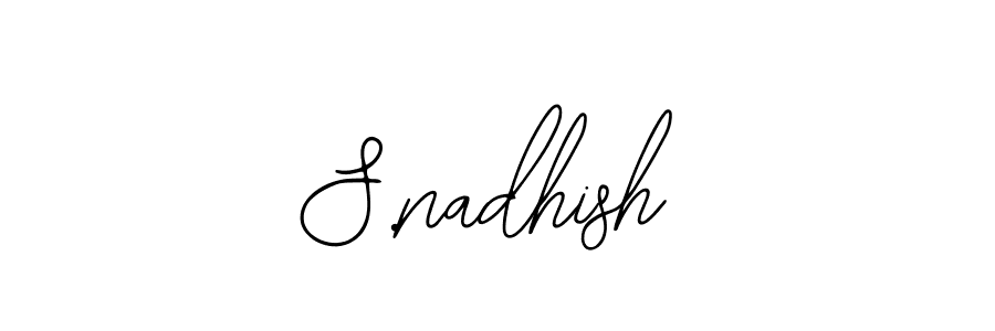 How to make S.nadhish name signature. Use Bearetta-2O07w style for creating short signs online. This is the latest handwritten sign. S.nadhish signature style 12 images and pictures png