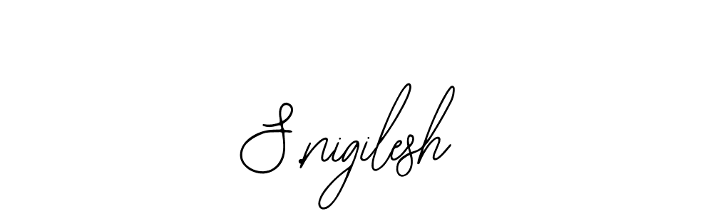 if you are searching for the best signature style for your name S.nigilesh. so please give up your signature search. here we have designed multiple signature styles  using Bearetta-2O07w. S.nigilesh signature style 12 images and pictures png