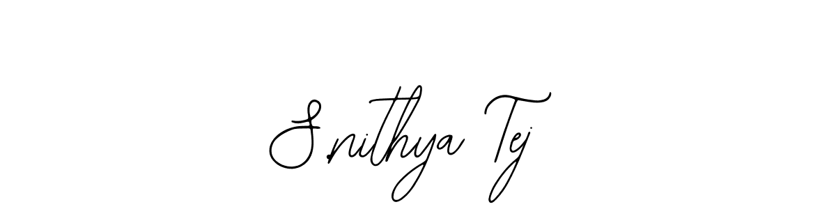 Use a signature maker to create a handwritten signature online. With this signature software, you can design (Bearetta-2O07w) your own signature for name S.nithya Tej. S.nithya Tej signature style 12 images and pictures png