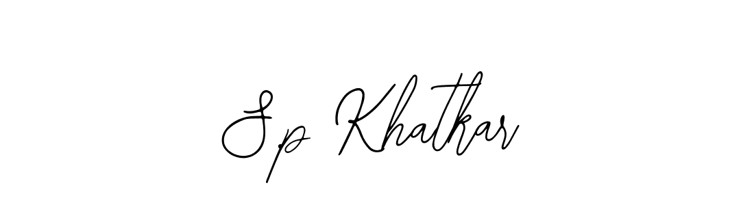 Design your own signature with our free online signature maker. With this signature software, you can create a handwritten (Bearetta-2O07w) signature for name S.p Khatkar. S.p Khatkar signature style 12 images and pictures png