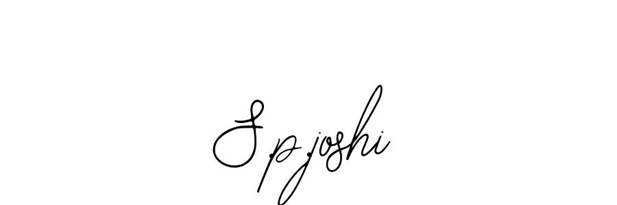 Use a signature maker to create a handwritten signature online. With this signature software, you can design (Bearetta-2O07w) your own signature for name S.p.joshi. S.p.joshi signature style 12 images and pictures png