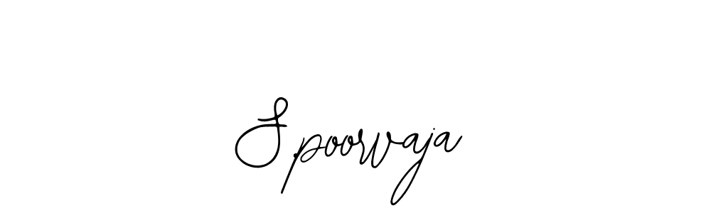 The best way (Bearetta-2O07w) to make a short signature is to pick only two or three words in your name. The name S.poorvaja include a total of six letters. For converting this name. S.poorvaja signature style 12 images and pictures png