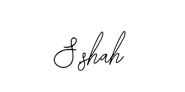 How to make S.shah name signature. Use Bearetta-2O07w style for creating short signs online. This is the latest handwritten sign. S.shah signature style 12 images and pictures png