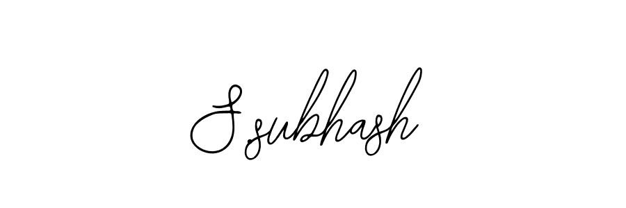 Use a signature maker to create a handwritten signature online. With this signature software, you can design (Bearetta-2O07w) your own signature for name S.subhash. S.subhash signature style 12 images and pictures png