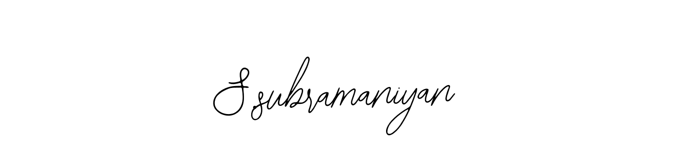 Make a beautiful signature design for name S.subramaniyan. With this signature (Bearetta-2O07w) style, you can create a handwritten signature for free. S.subramaniyan signature style 12 images and pictures png