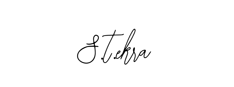 How to make S.t.ekra name signature. Use Bearetta-2O07w style for creating short signs online. This is the latest handwritten sign. S.t.ekra signature style 12 images and pictures png