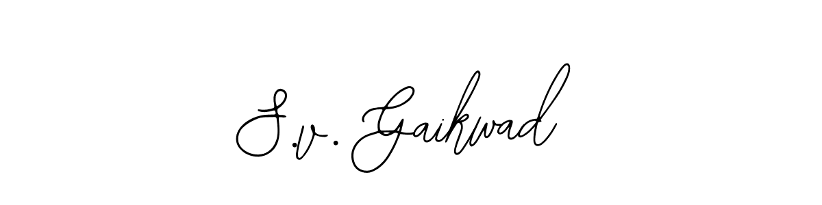 It looks lik you need a new signature style for name S.v. Gaikwad. Design unique handwritten (Bearetta-2O07w) signature with our free signature maker in just a few clicks. S.v. Gaikwad signature style 12 images and pictures png