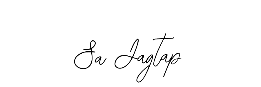 The best way (Bearetta-2O07w) to make a short signature is to pick only two or three words in your name. The name Sa Jagtap include a total of six letters. For converting this name. Sa Jagtap signature style 12 images and pictures png