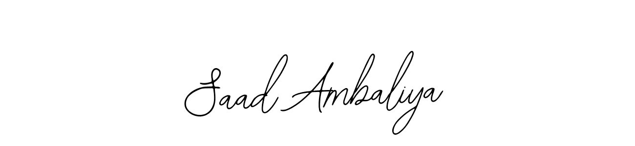 Bearetta-2O07w is a professional signature style that is perfect for those who want to add a touch of class to their signature. It is also a great choice for those who want to make their signature more unique. Get Saad Ambaliya name to fancy signature for free. Saad Ambaliya signature style 12 images and pictures png