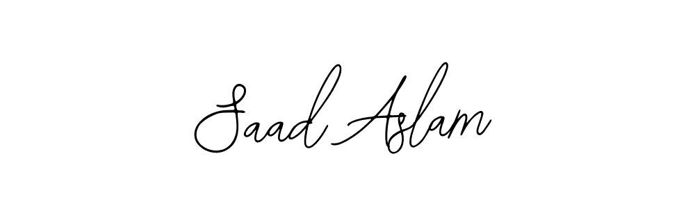 if you are searching for the best signature style for your name Saad Aslam. so please give up your signature search. here we have designed multiple signature styles  using Bearetta-2O07w. Saad Aslam signature style 12 images and pictures png