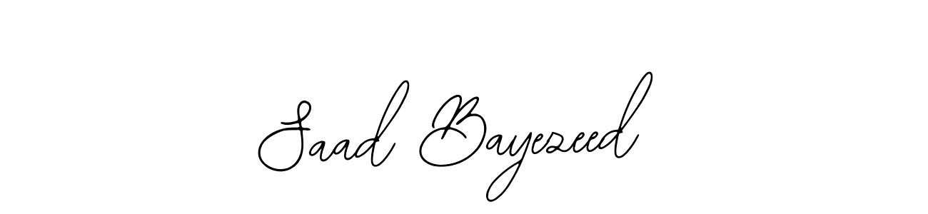 You should practise on your own different ways (Bearetta-2O07w) to write your name (Saad Bayezeed) in signature. don't let someone else do it for you. Saad Bayezeed signature style 12 images and pictures png