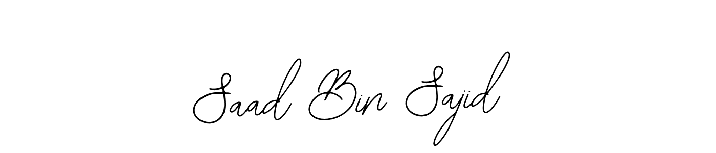 Use a signature maker to create a handwritten signature online. With this signature software, you can design (Bearetta-2O07w) your own signature for name Saad Bin Sajid. Saad Bin Sajid signature style 12 images and pictures png