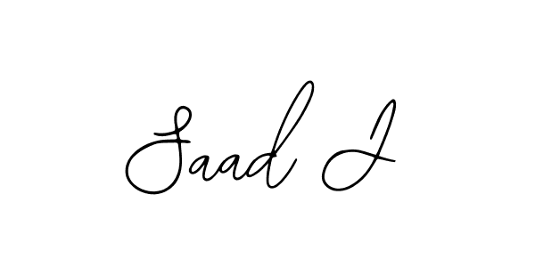 The best way (Bearetta-2O07w) to make a short signature is to pick only two or three words in your name. The name Saad J include a total of six letters. For converting this name. Saad J signature style 12 images and pictures png