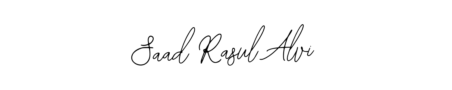 The best way (Bearetta-2O07w) to make a short signature is to pick only two or three words in your name. The name Saad Rasul Alvi include a total of six letters. For converting this name. Saad Rasul Alvi signature style 12 images and pictures png