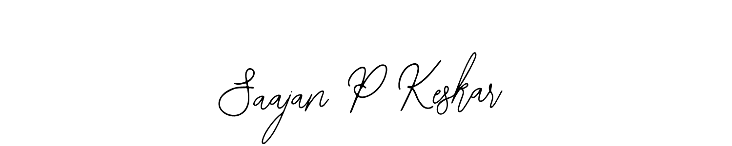 How to make Saajan P Keskar name signature. Use Bearetta-2O07w style for creating short signs online. This is the latest handwritten sign. Saajan P Keskar signature style 12 images and pictures png