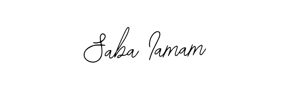 How to make Saba Iamam name signature. Use Bearetta-2O07w style for creating short signs online. This is the latest handwritten sign. Saba Iamam signature style 12 images and pictures png