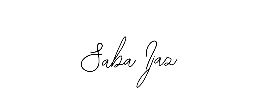 The best way (Bearetta-2O07w) to make a short signature is to pick only two or three words in your name. The name Saba Ijaz include a total of six letters. For converting this name. Saba Ijaz signature style 12 images and pictures png