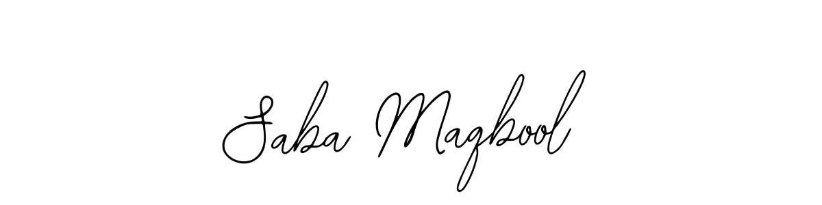 How to make Saba Maqbool name signature. Use Bearetta-2O07w style for creating short signs online. This is the latest handwritten sign. Saba Maqbool signature style 12 images and pictures png