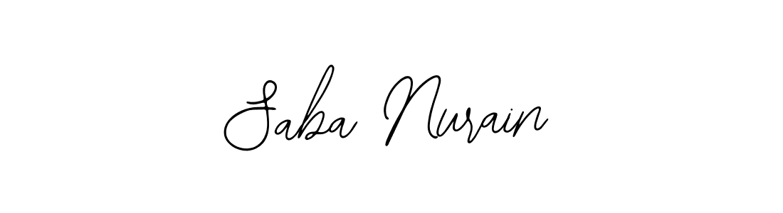 How to make Saba Nurain name signature. Use Bearetta-2O07w style for creating short signs online. This is the latest handwritten sign. Saba Nurain signature style 12 images and pictures png